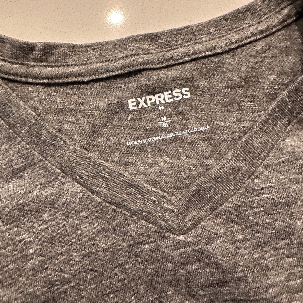 Express Men's Charcoal and Light Gray V-Neck Tees Bundle - Picture 4 of 6